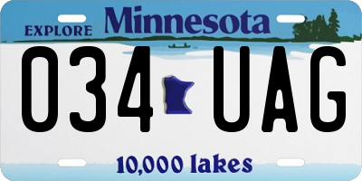 MN license plate 034UAG