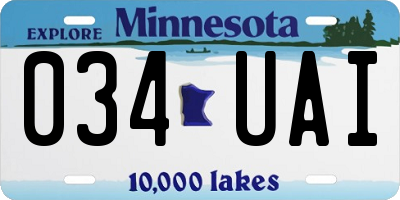MN license plate 034UAI