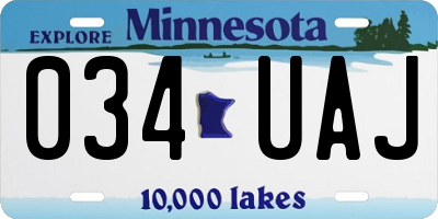MN license plate 034UAJ