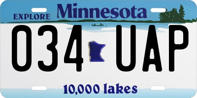 MN license plate 034UAP