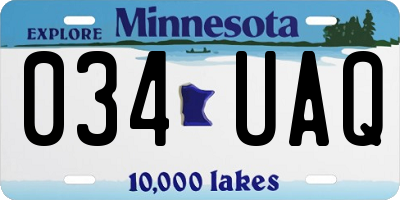 MN license plate 034UAQ