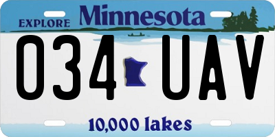 MN license plate 034UAV