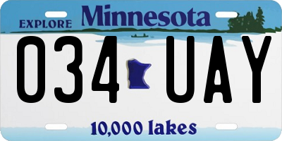 MN license plate 034UAY