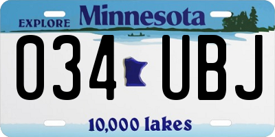 MN license plate 034UBJ