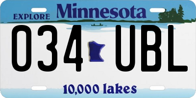 MN license plate 034UBL