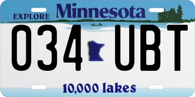 MN license plate 034UBT