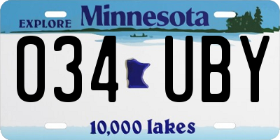 MN license plate 034UBY
