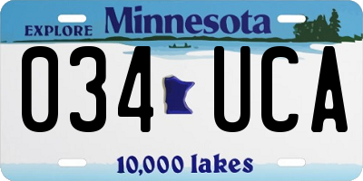 MN license plate 034UCA