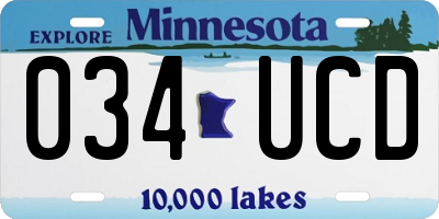 MN license plate 034UCD