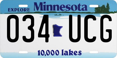 MN license plate 034UCG