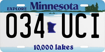 MN license plate 034UCI