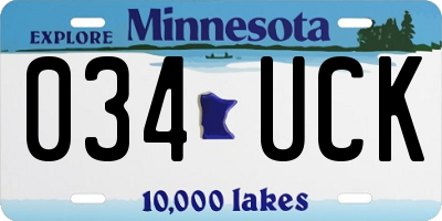 MN license plate 034UCK