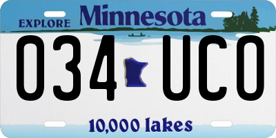 MN license plate 034UCO