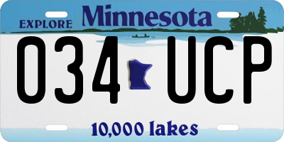 MN license plate 034UCP