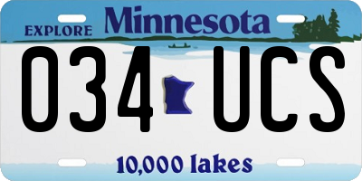 MN license plate 034UCS