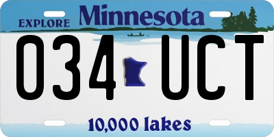 MN license plate 034UCT