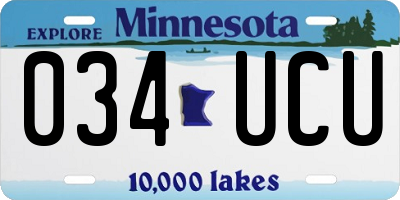 MN license plate 034UCU