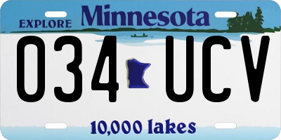 MN license plate 034UCV