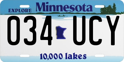 MN license plate 034UCY