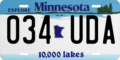 MN license plate 034UDA