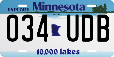 MN license plate 034UDB