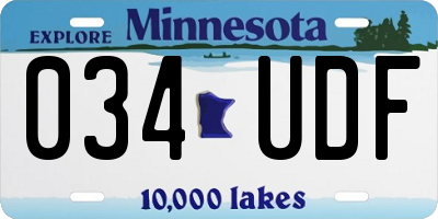 MN license plate 034UDF