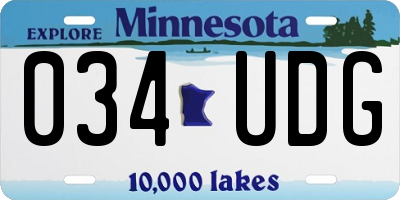 MN license plate 034UDG