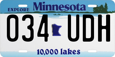 MN license plate 034UDH
