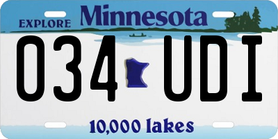 MN license plate 034UDI