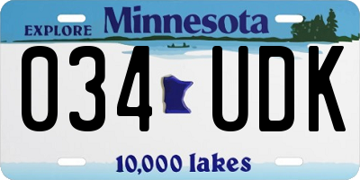 MN license plate 034UDK