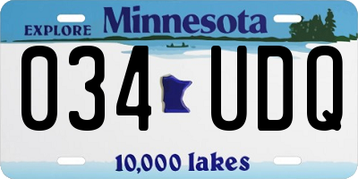 MN license plate 034UDQ