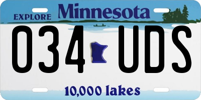 MN license plate 034UDS