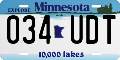 MN license plate 034UDT