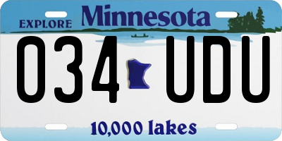 MN license plate 034UDU