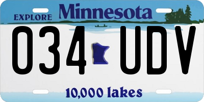 MN license plate 034UDV