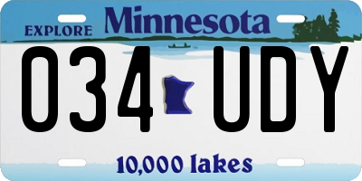 MN license plate 034UDY