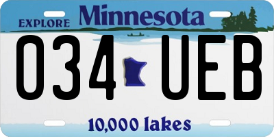 MN license plate 034UEB