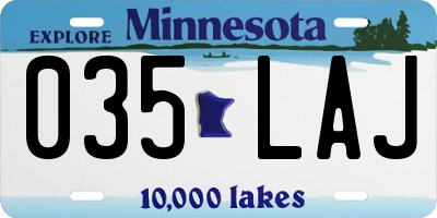 MN license plate 035LAJ