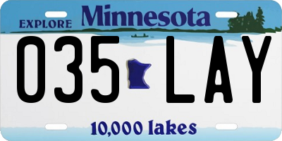 MN license plate 035LAY