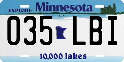 MN license plate 035LBI