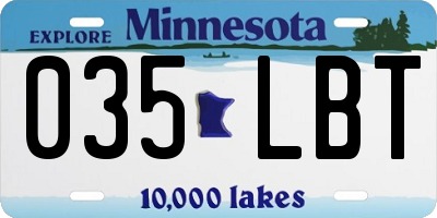 MN license plate 035LBT