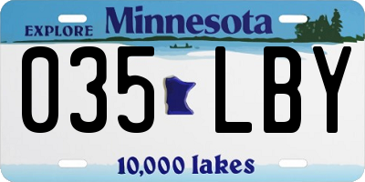 MN license plate 035LBY