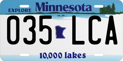 MN license plate 035LCA