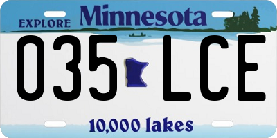 MN license plate 035LCE