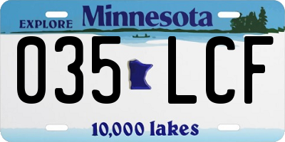 MN license plate 035LCF