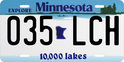 MN license plate 035LCH