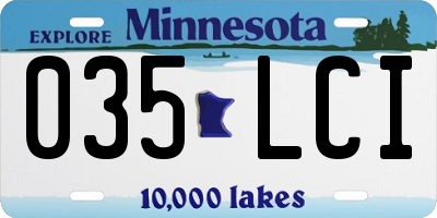 MN license plate 035LCI