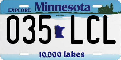 MN license plate 035LCL