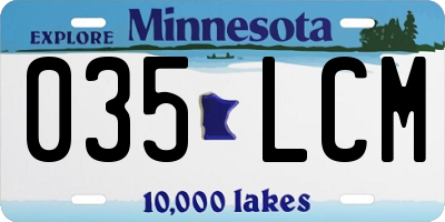 MN license plate 035LCM