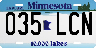 MN license plate 035LCN